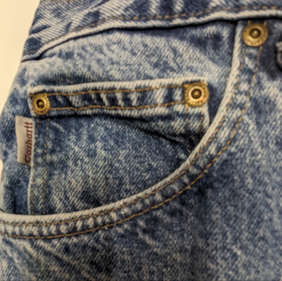 🐿️ Carhartt men's bleu Jeans 100% cotton traditional fit Size 42x32 - Picture 5 of 13